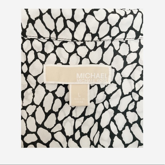 MICHAEL Michael Kors chic printed top Size L - Black and White - Picture 2 of 3